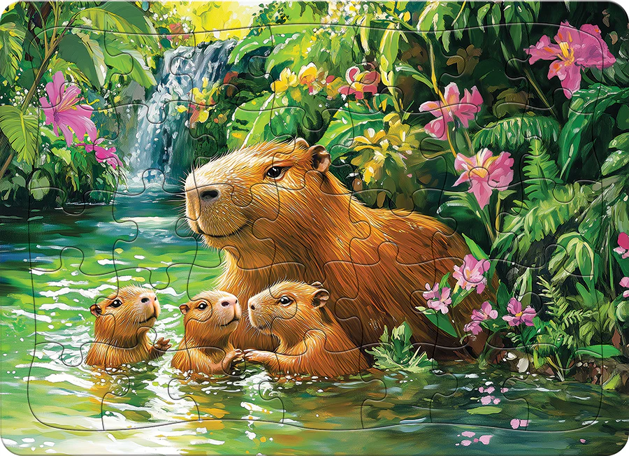 Capybaras (tray) | 35 Piece Tray | AI Assistance