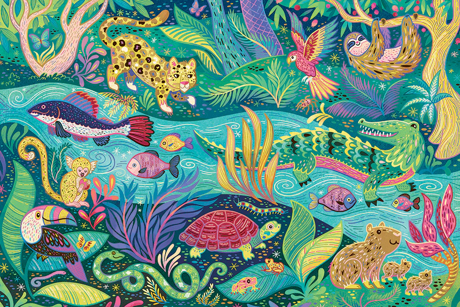 In the Rainforest | Floor Puzzle 35pc - Image 2