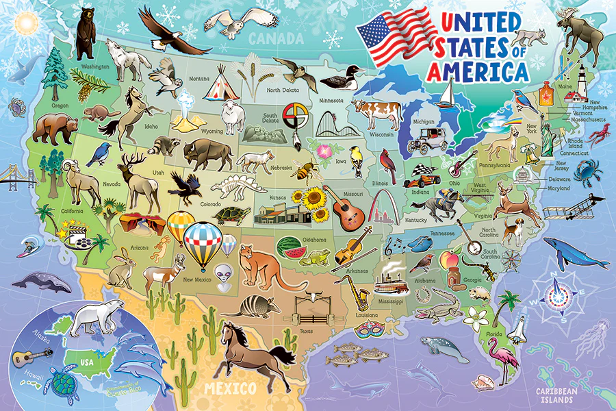 Map of the USA | Floor Puzzle 35pc - Image 2