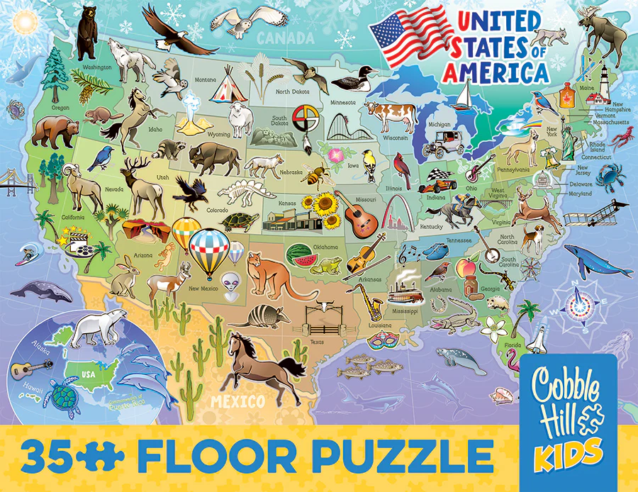 Map of the USA | Floor Puzzle 35pc - Image 5