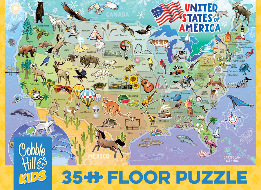 Map of the USA | Floor Puzzle 35pc - Image 6