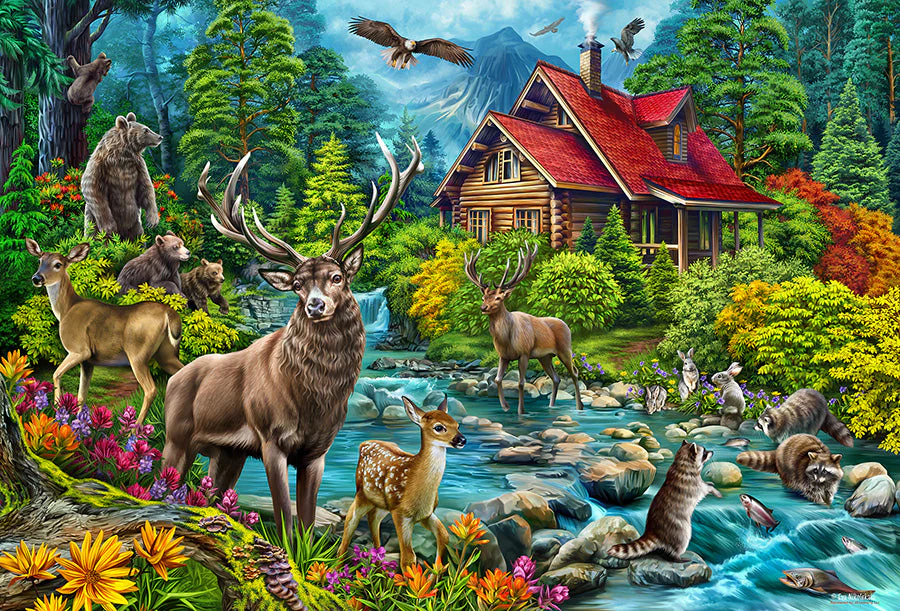 Red-Roofed Cabin | 2000 Piece - Image 2